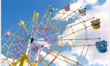 観覧車、遊園地、動物園